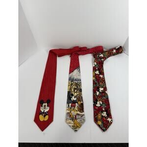 Lot 3 Mickey Mouse Disney Novelty Neckties Vintage Mickey Limited Italy
